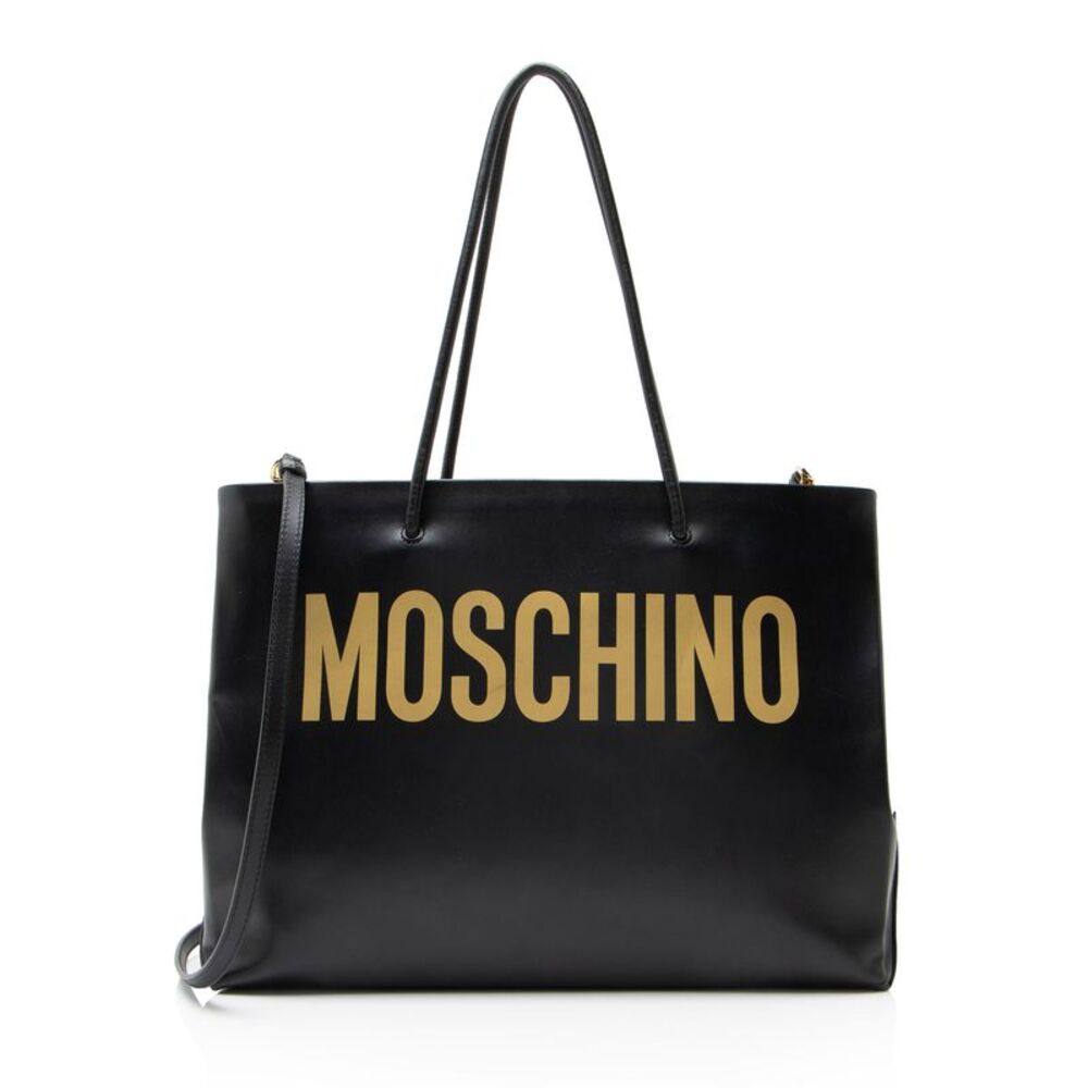 Moschino Leather Logo Shopper Tote